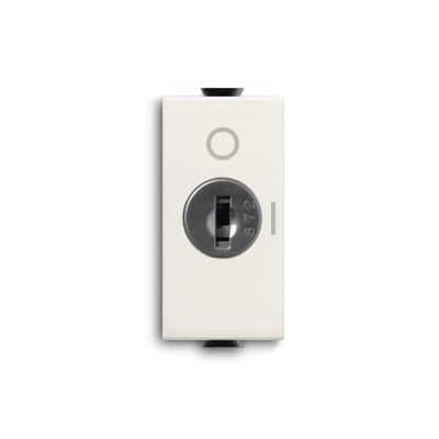 ABB - Double-pole push switches, NO, 16A - 250V~, with universal key control Without imprint Single push button 2 pole, 1NO 0NC 0CO White - Chiara PULSANTE 2P, 16AX, CON CHIAVE UNIV.