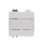 ABB - Pulsante 1P, 16A, NO, con portanome retroilluminato, 2 moduli, Bianco - Chiara.