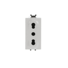 ABB - Presa Bivalente 2P+E, 10/16A - 250V~, P17/P11 Senza Impronta Tipo Italiano Bipasso Bianco Chiara.