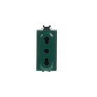 ABB - Presa Bivalente 2P+T, 10/16A, 250V~, Verde Senza Impronta Tipo P17/P11 Bipasso Chiara.