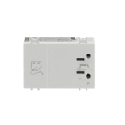 ABB - Presa rasoio con trasformatore d'isolamento, 230V~ 50/60Hz. Output 125V~ (standard americano) o 230V~ (tipo P11). Bianco - Chiara. 2CSK1113CH