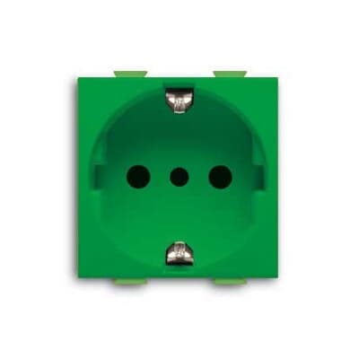 ABB - Presa 2P+E 16A 250V~ P30 Verde Senza Impronta Italiana Chiara Unel
