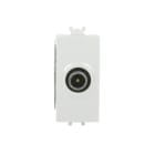ABB - TV/SAT coaxial socket, feedthrough, male IEC connector ø 9.5 mm, attenuation 10dB Loop-through socket White - Chiara PRESA COAX PASSANTE, CONN. MASCHIO, 10DB.