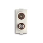 ABB - Double demixed TV/SAT coaxial socket, feedthrough, male IEC connector ø 9.5 mm, and female F connector, attenuation 18dB Loop-through socket White - Chiara PRESA COAX DEMIX PASSANTE, CONN M/F 18DB.