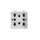 ABB - Presa Side Outlet (1 Schuko + 2 Dual amp.) Without imprint Protective contact White - Chiara - 1 Schuko + 2 Bivalenti