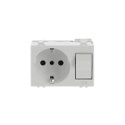ABB - Presa interbloccata P30 con automatico magnetotermico, 16A - 250V, tipo italiano, bianca - Chiara.