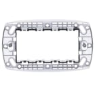 ABB - Supporto 4 moduli per scatola rettangolare (distanza centrale 108 mm) 1 gang Silver - Chiara con viti. 2CSK1604CH