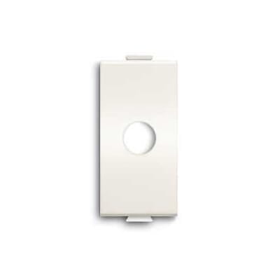 ABB - Copertura bianca per interruttore/pulsante senza stampa, con foro per uscita cavo ø 12,5mm - Chiara, 1 modulo.