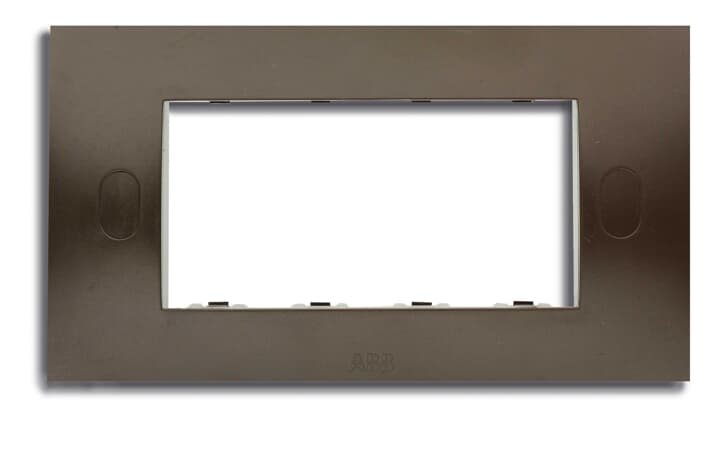 ABB - Placca autoportante, 4 moduli, marrone RAL8014 1 gang - Chiara.