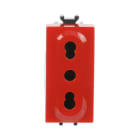 ABB - Presa biv. 2P+T, 10/16A, rossa antibatte, Chiara.