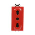 ABB - Presa biv. 2P+T, 10/16A, rossa antibatte, Chiara.