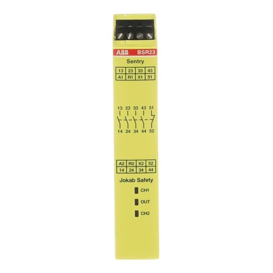ABB - Sentry BSR23 Safety relay 24VDC per garantire la sicurezza degli impianti elettrici.