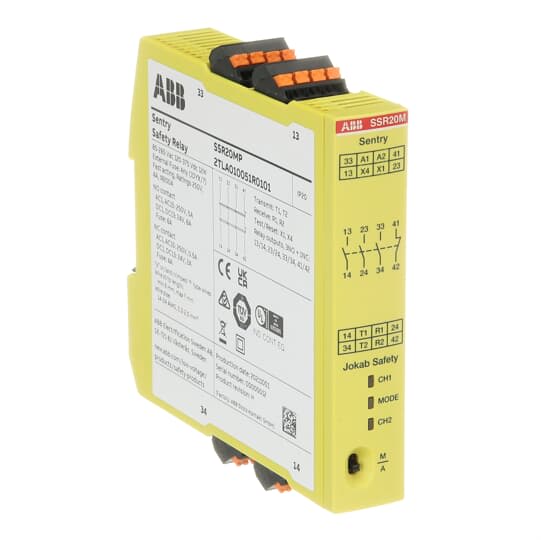 ABB - Sentry SSR20MP Safety Relay with Push-In Connection for Enhanced Safety Performance.