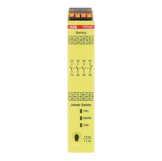 ABB - Sentry TSR20P Safety Relay with Push-In Connection for Enhanced Safety Features.
