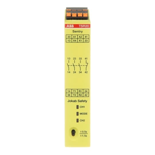 ABB - Sentry TSR20P Safety Relay with Push-In Connection for Enhanced Safety Features.