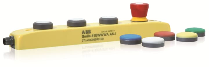 ABB - Push-button box for AS-i with 1 emergency stop button and 3 push-buttons - SMILE 41 EWWWA AS-I, not for new applications.