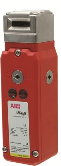 ABB - Safety lock with plastic body and stainless steel head, 1800N holding force, key included. MKEY9 24VDC for power to unlock.
