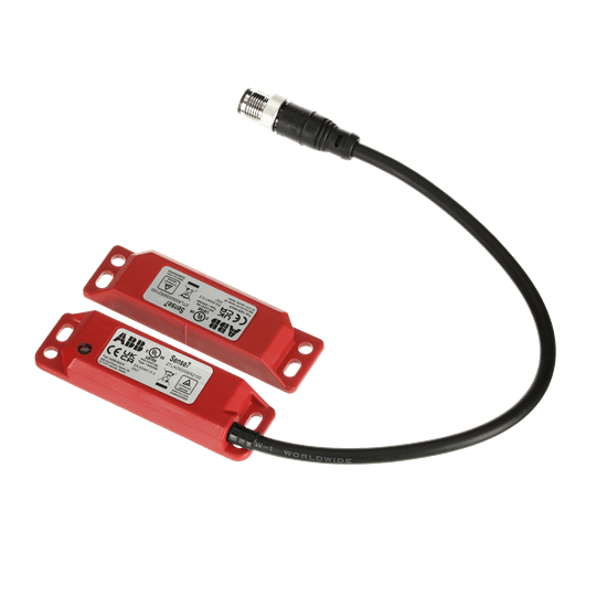 ABB - Non contact safety switch with 0,25 m cable and M12 SENSE7, QC CABLE, 2NC/1NO LED.