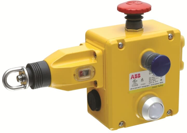 ABB - Pull wire emergency stop switch right hand, 4NC+2NO, M20, LINESTRONG3R, NPT, LED.