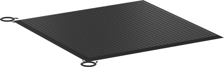 ABB - Safety mat ASK-1T4.4-NP with cast-in ramp edge trim, 1000x1000mm dimensions.