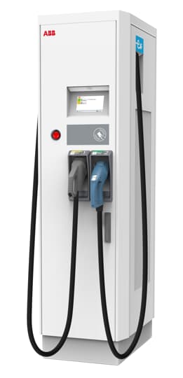 ABB - Terra 24 CJ CE 20 kW charger, CCS 2 + CHAdeMO, 3.9 m cables, CE.