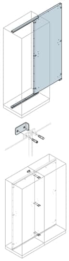 ABB - N.2 piani di lavoro posteriore 1800x800 con tracce e kit di unione + N.2 piani di lavoro frontali magnetici 1800x800 con cestino e kit di unione.