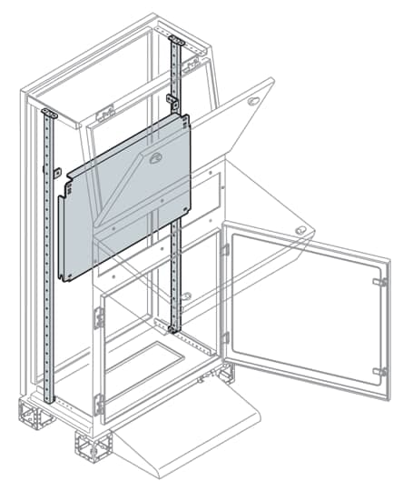 ABB - Piastre di fondo parziali zincate 300x600mm (HxL) per una base resistente e durevole.