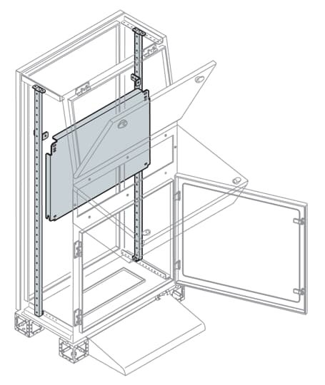 ABB - Piastre di fondo zincate 800x800mm, adatte per installazioni orizzontali e verticali.