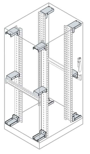 ABB - 2 staffe intermedie rack fix centrali lunghezza 800.