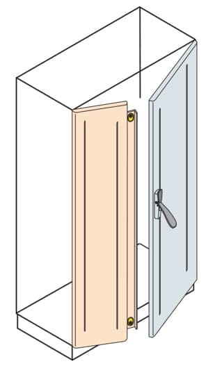 ABB - Porta cieca con battuta e chiusura a sovrapposizione, dimensioni 2000x800mm (HxL) 7035.