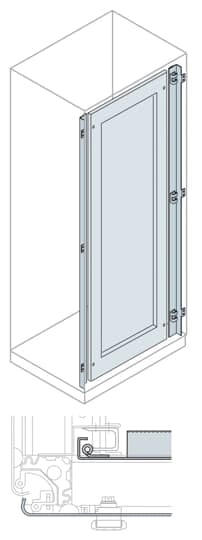 ABB - Controporta ribordata e incassata per porta blindata, dimensioni 2200x600mm (HxL)7035.