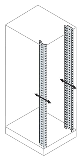 ABB - Rack frame for server enclosure 2200x800 HxW with 2 double depth 19" rack mounts.