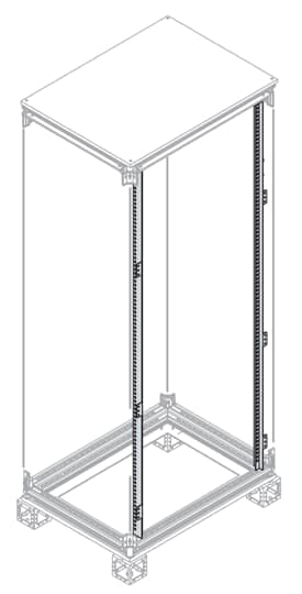 ABB - N.2 Uprights for Panels H=2200mm and Montanti H=2200mm x Pannelli DIN. EH2200