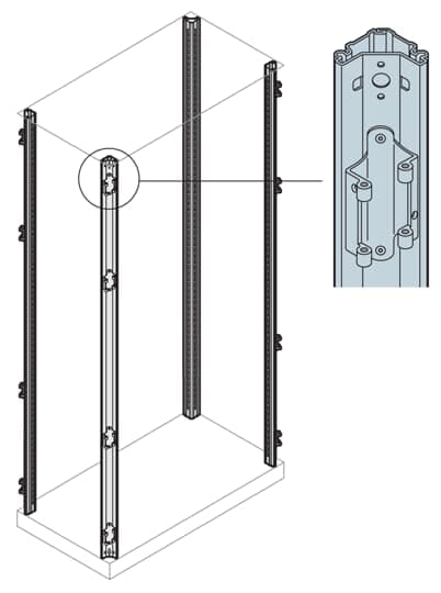 ABB - N.4 montanti e struttura H=1600mm per un totale di 4 montanti verticali di altezza 1600mm. EM1600