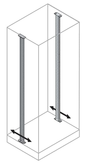 ABB - N°2 uprights for fixed rack 19" h=1800mm MONT.XREG.IN PROF. RACK FIS.H=1800MM EM1804