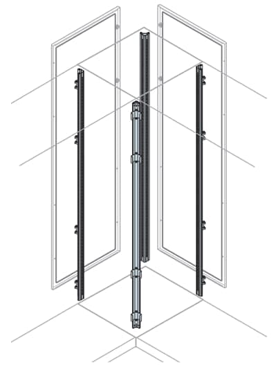 ABB - N.4 montanti e struttura angolo per supporto verticale H=1800mm.