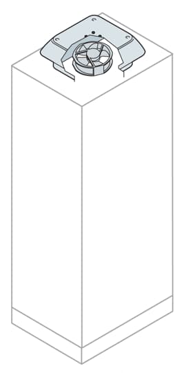 ABB - Ventilatore di scarico 115V-324X324X94LXLXD con cappuccio in plastica e protezione IP54.