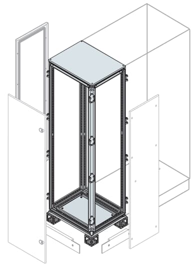 ABB - Vano lat.cavi 2200x300x600mm (hxlxp) 7035 entry cont.