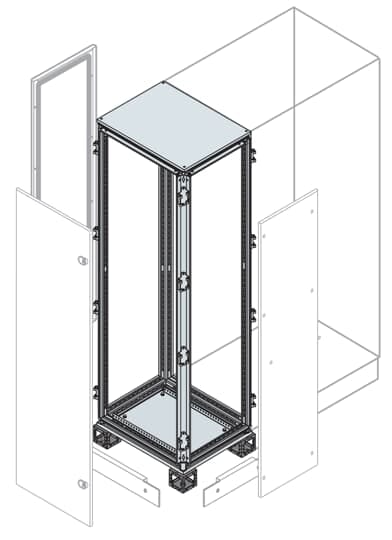 ABB - Vano lat.cavi 2200x300x600mm (hxlxp) 7035 entry cont.