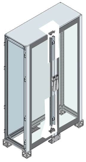 ABB - Glass door enclosure 1800x1200x400 (HXLXP) arm.dop.por.vetro 7035.
