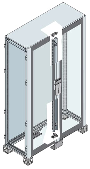 ABB - Glass door enclosure 2200x1200x400 (HXLXP) in armadio di vetro 7035.