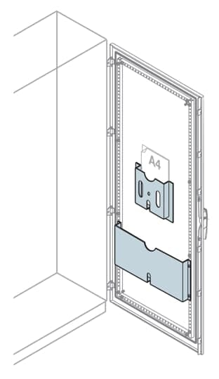 ABB - Metal Doc. Pocket for Door W=600 7035 Tasca Portaschemi Metallo Porta L=600. EV1071K