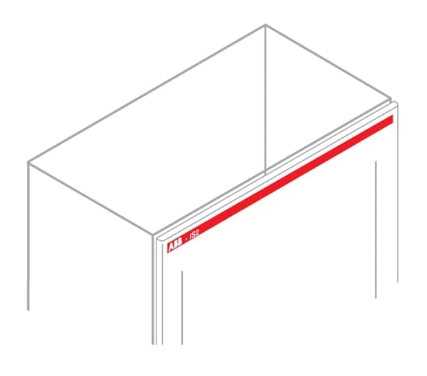 ABB - N.5 strisce adesive rosse con logo ABB-IS2, larghezza 1000mm e lunghezza 1000mm.