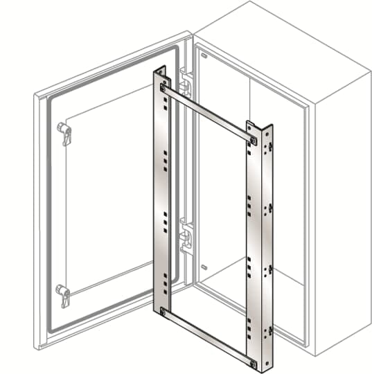 ABB - Telaio DIN 14DINx2file 500x400 inox per SRX Enclosure.