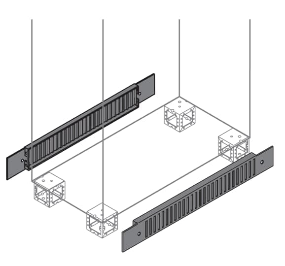 ABB - N.2 Ventilazione Plinth Flanges e Flange Zoccolo Areate 100x600mm (HxW e HxL) ZN0006