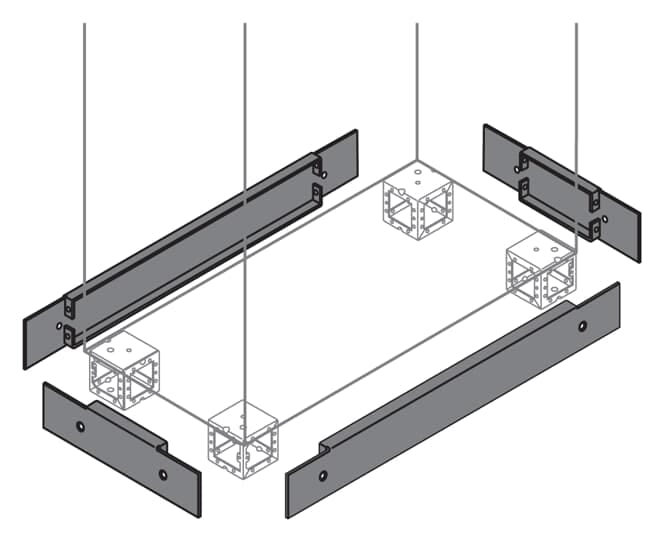 ABB - N.2 plinth flanges and flange zoccolo 100x1000mm for HXW and HXL dimensions.