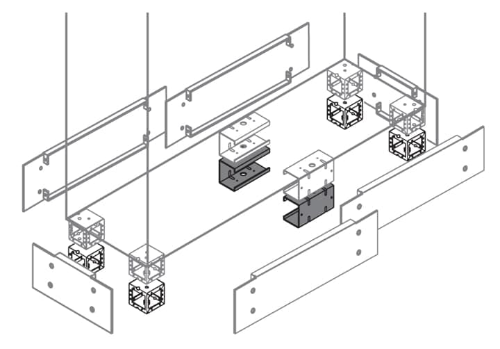 ABB - N.2 zoccoli intermedi e angoli H=100mm