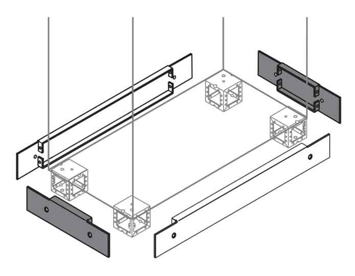 ABB - N.2 plinth flanges e flange zoccolo 100x500mm per fissaggio sicuro e stabile.
