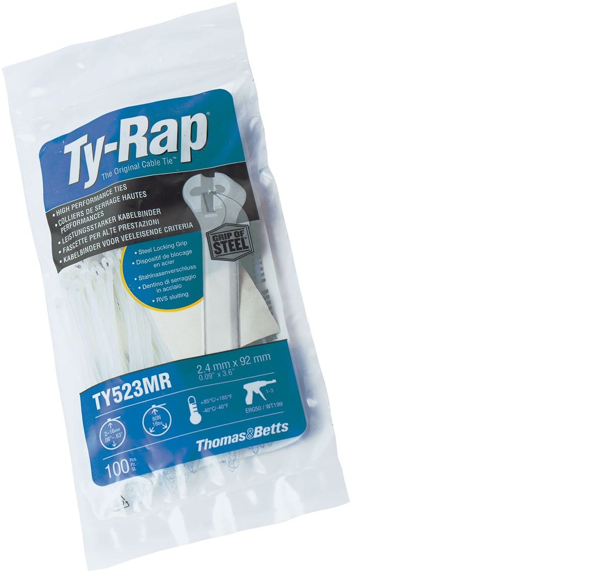 ABB - Cable Tie 18lb 7 Nat Nylon 2-pc Di Tyrap 2,4x178 Nat 100pz TY52315M