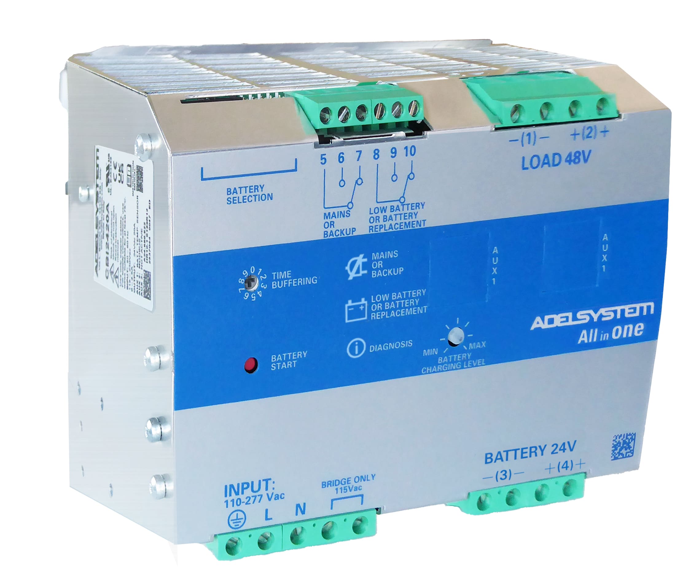 ADEL SYSTEM - DC-UPS Ingresso: 115-230-277Vac Uscita: 24v 20A con Comunicazione MODbus RTU CBI2420A